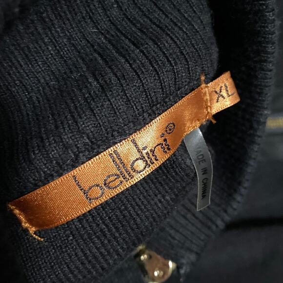 Women's Tunic Sweater Full Front Zip Faux Leather Lace Up Waist Detail Trim XL - Picture 7 of 12